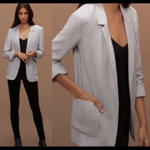 Aritzia Talula Light Gray Denim Kent Blazer S4. Perfect condition